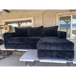Sofa/ Reversible Chase Black Corduroy New 
