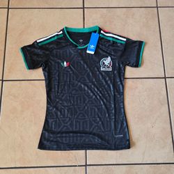 Mexico EL TRI Women's Black Soccer Jersey Size XS S M & L