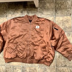 New XL Women’s Nike Air Jordan 1 Mineral Clay Bomber Jacket