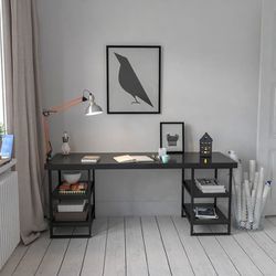 Study Desk with Shelves