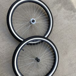 24 Schwinn OEM Wheelset (black) Whitewall Tires Bmx Cruiser Gt Dyno Kenda Bicycles I
