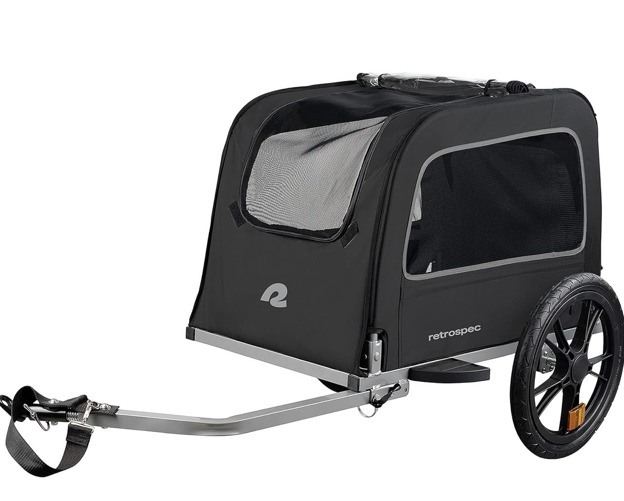Retrospec Rover Waggin' Pet Bike Trailer - Small & Medium Sized Dogs Bicycle Carrier - Foldable Frame with 16 Inch Wheels - Non-Slip Floor & Internal 