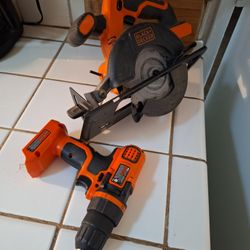 Black and Decker Cordless Saw 4.5"/ And 18v Drill