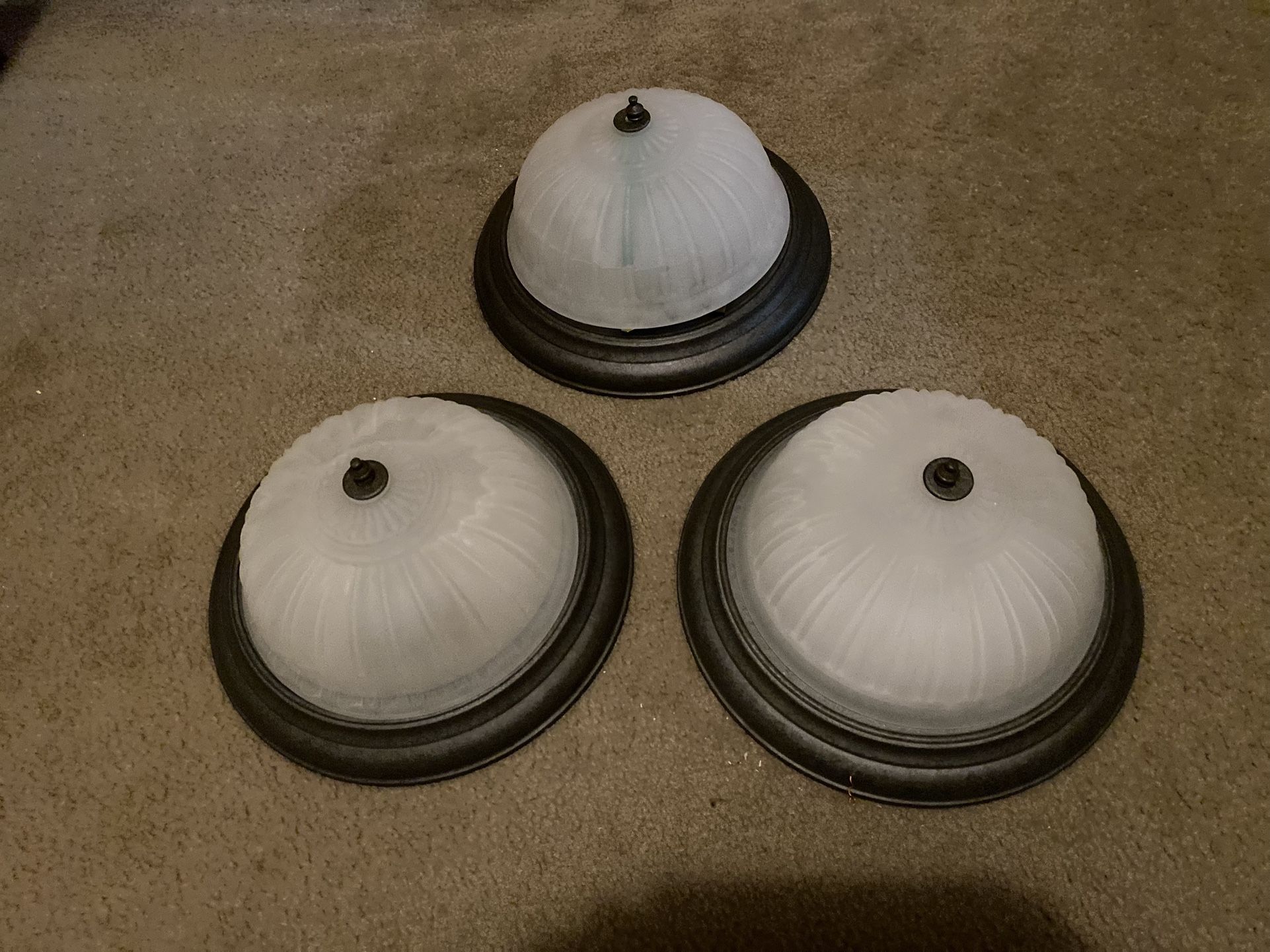 Three Flush-Mount Ceiling Light Fixtures