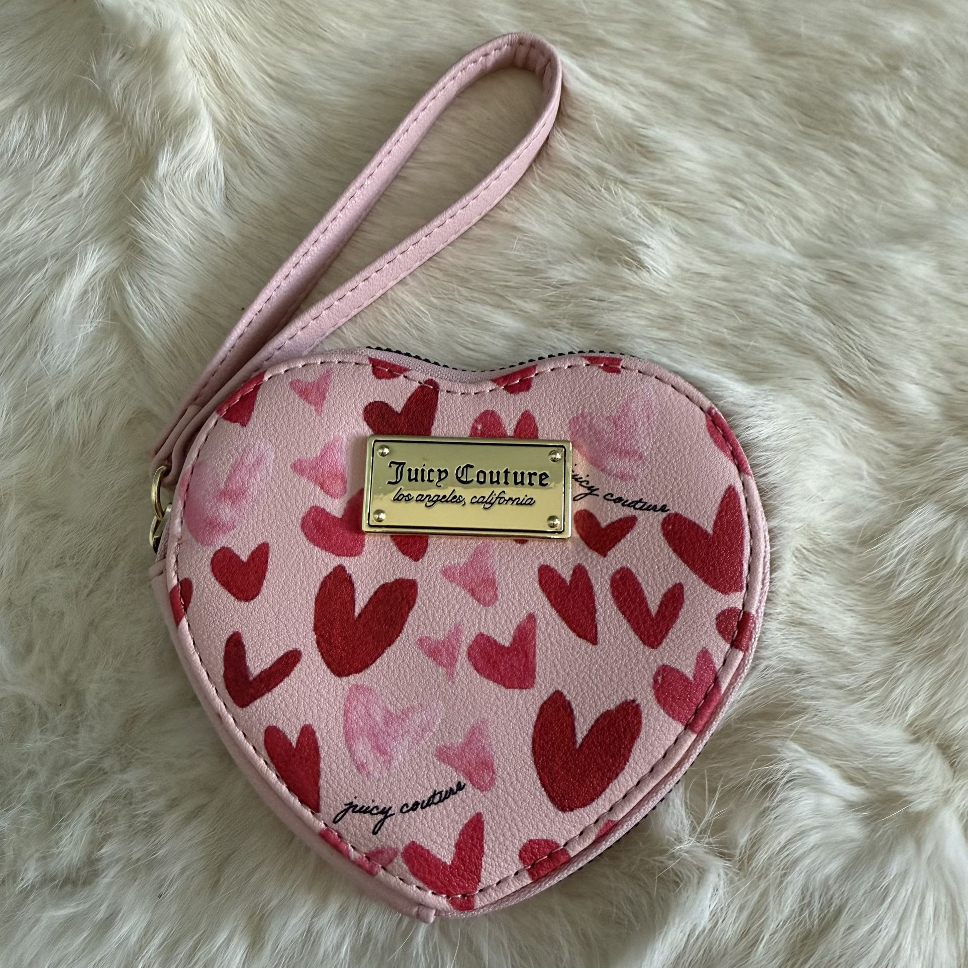 Juicy Couture Heart Shaped Zip Around Wristlet Wallet