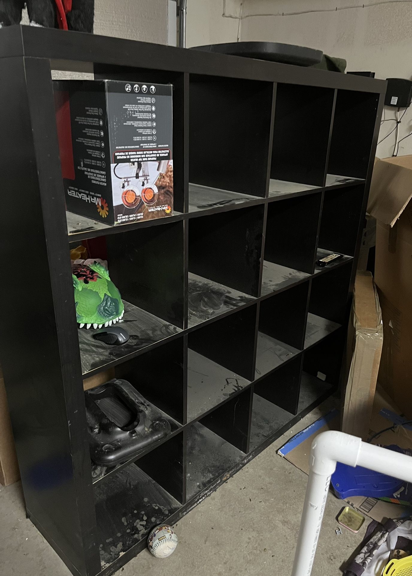 Big Black Solid Wood Book Shelve Or Storage Shelf