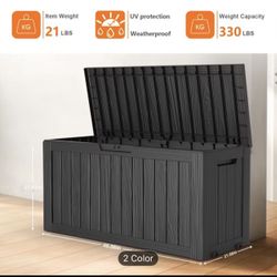 75 Gallon Large Resin Deck Box, Outdoor Lockable Storage Box with Divider for Patio Cushions Storage Furniture, Pool Supplies, Garden Tools, Weatherpr