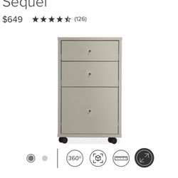 Room & Board Sequel Rolling File Cabinet  Like New 