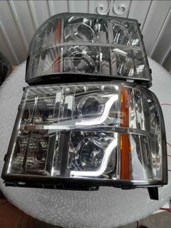 07-13 GMC Sierra LED Headlights Faros Calaveras Micas Luces Lamps