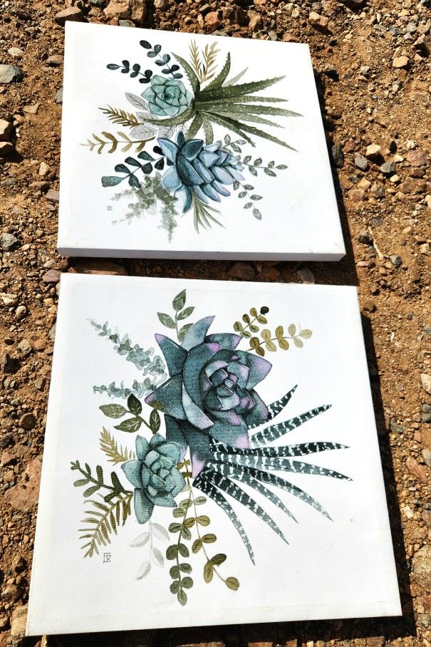 Canvas Succulent Wall Decor