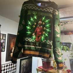 Snoop Dog with a Blunt Light-Up Merry Christmazz Ugly Christmas Sweater – Weed Theme (NEED GONE TDY)
