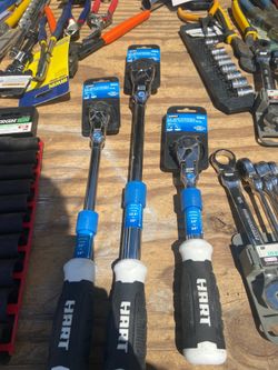 3pc Hart Drive extendable ratchet with flex head 3/8 & 1/2