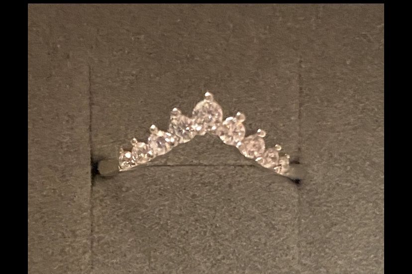 Diamond Half Eternity Silver Band S925 Sz 6,7,8