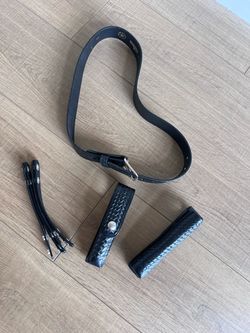 Black Basketweave Leather Duty Belt Set