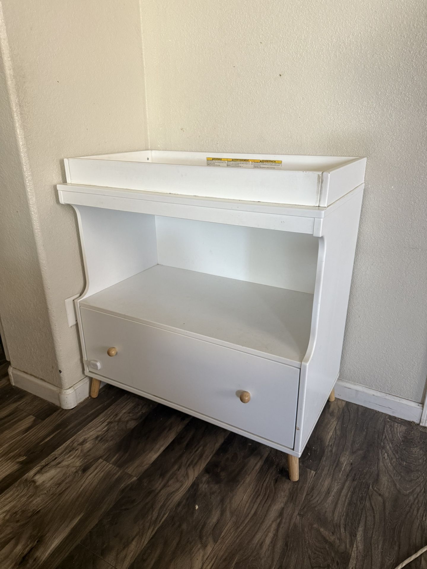 White Delta Changing Table With Drawer