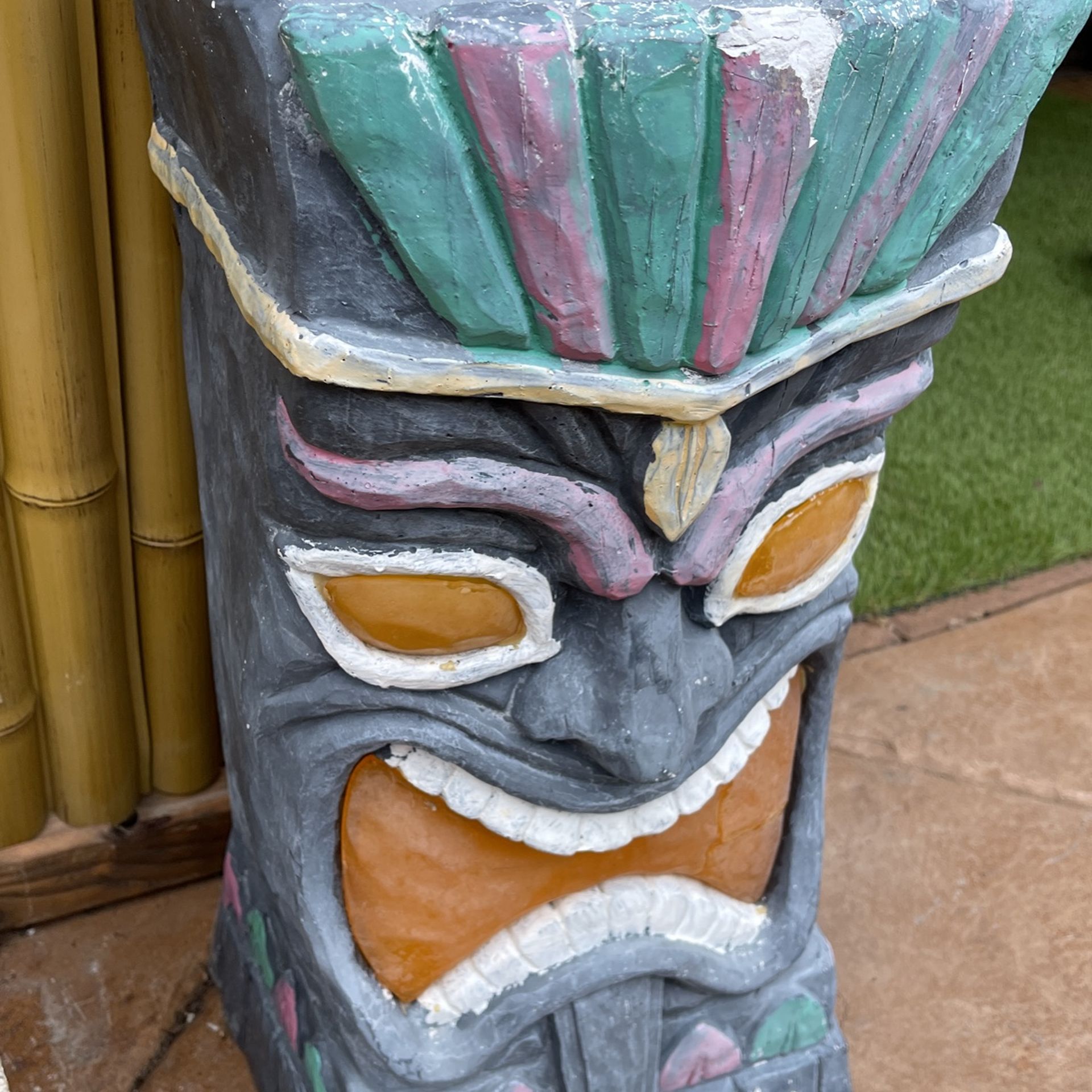 Hawaii Tiki Room Decor 23” X 11” Wide  Statue 