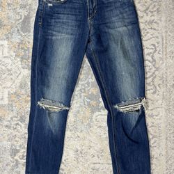 Joe's Jeans The Markie Crop Women's 24 Medium Wash Distressed Denim Skinny Jeans  