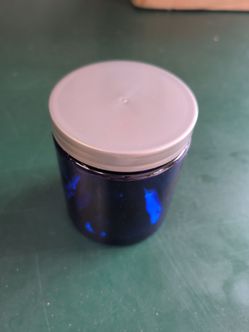 Case of 175 Cobalt Blue 19 oz PET Plastic Jars with Caps (89/400) - Brand New