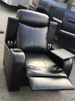 Power Reclining Theater Chair With Bluetooth Speakers LEDs And Massage