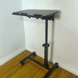 New Mobile Laptop Cart Height Adjustable Stand with Lockable Wheels, Cup Holder (Free 🎁 w/ purchase
