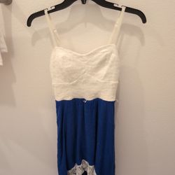 White And  Blue Dress