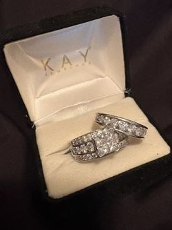 White Gold Natural Diamond Ring Set 3.79 CTW