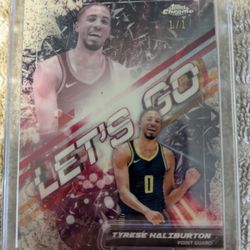 💥Wow 1 of 1💥Tyrese Haliburton 2024 Topps Chrome 