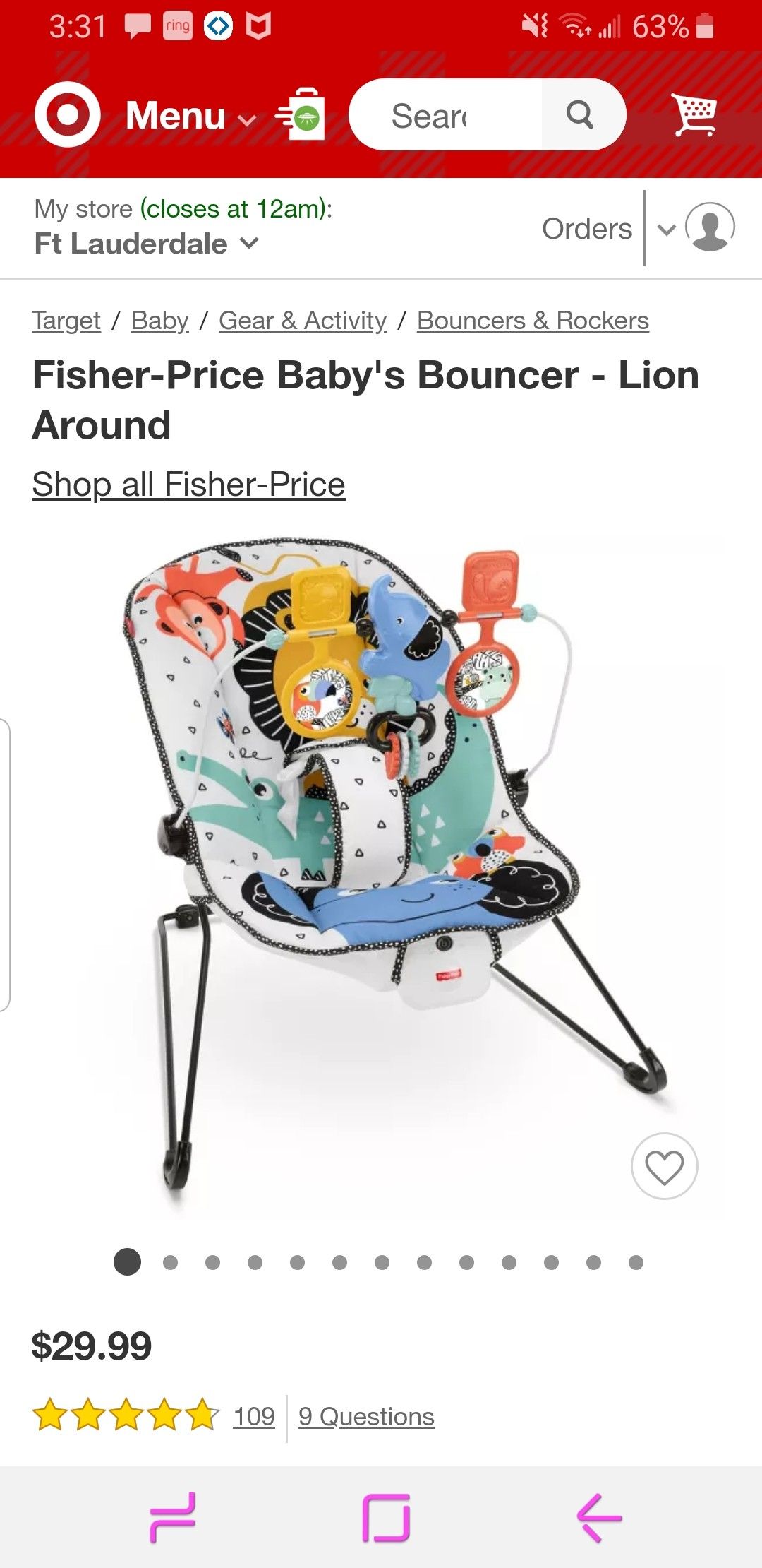 Fisher-Price Baby Bouncer- like new