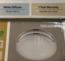 14 in. Satin Nickel Fluorescent Ceiling Mount Fixture,