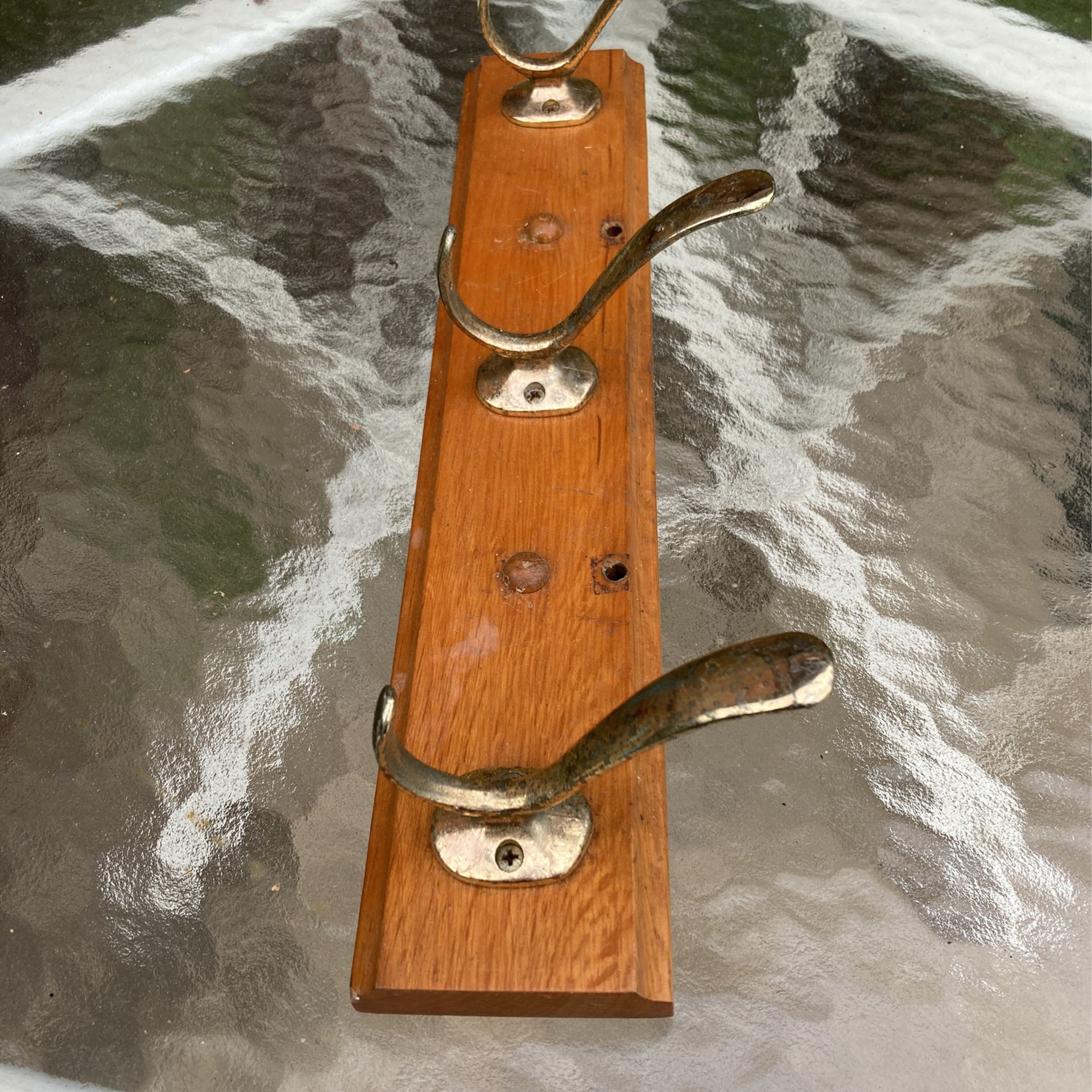 3 Hook Wood Rack