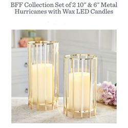 BFF Collection Hurricane Set With Wax LED Wax Candles 