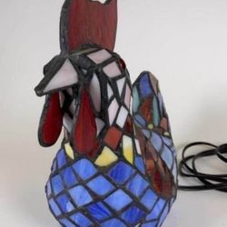 TIFFANY STYLE LAMP ROOSTER STAINED GLASS