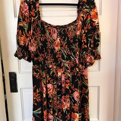 MSK Womens Floral Mini Fit & Flare Dress XL