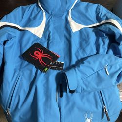 Spyder Women's Blue Ski Jacket with White Accents