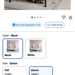 Black Metal Queen Canopy Bed Frame