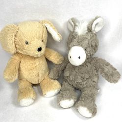 Carters Gray Donkey  Golden Retriever Lab Puppy Lot of 2 