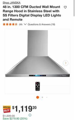 Janska 48 in. Stainless Steel Wall Mount Range Hood