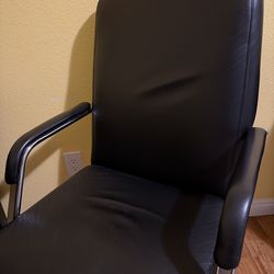Black leather office chair