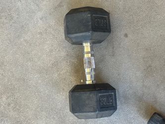 30 LB Rubber Dumbbell