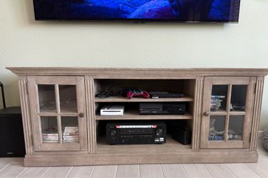 Pottery Barn Livingston Media Console Gray