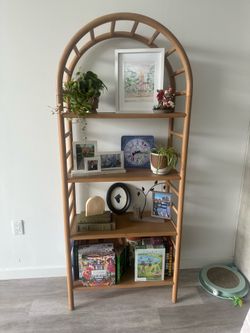 72” Holladay Curved Wooden Bookcase