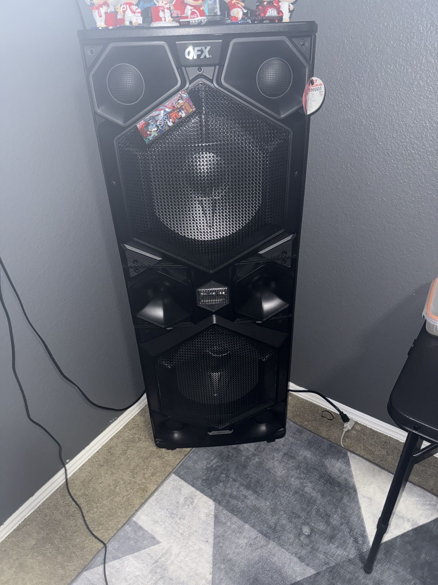 “QFX Dual 12″ Bluetooth Party Speaker w/ Remote & LED Lights – Powerful Bass, Excellent Condition