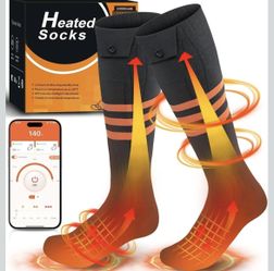 Heated Socks For Men Women with App Control Rechargeable Electric Heated Socks Washable Winter Foot Warmer Socks Outdoor Camping Skiing Hunting Hiking