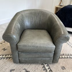 Pair of Leather Swivel Chairs 