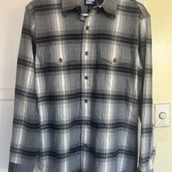 Gray Plaid Flannel Shirt