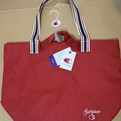 Champion Harbor Tote Bag In Red, Beach Bag, Weekender, Shopper, Canvas Handle