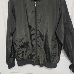 Bomber Jacket Light Weight Dark Green Mens Size Small 