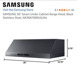 Samsung - 36 inches - Externally Vented & Recirculating - Under cabinet Range Hood - Black Stainless Steel