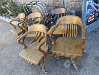 Set Of 5 Vintage Desk Chairs