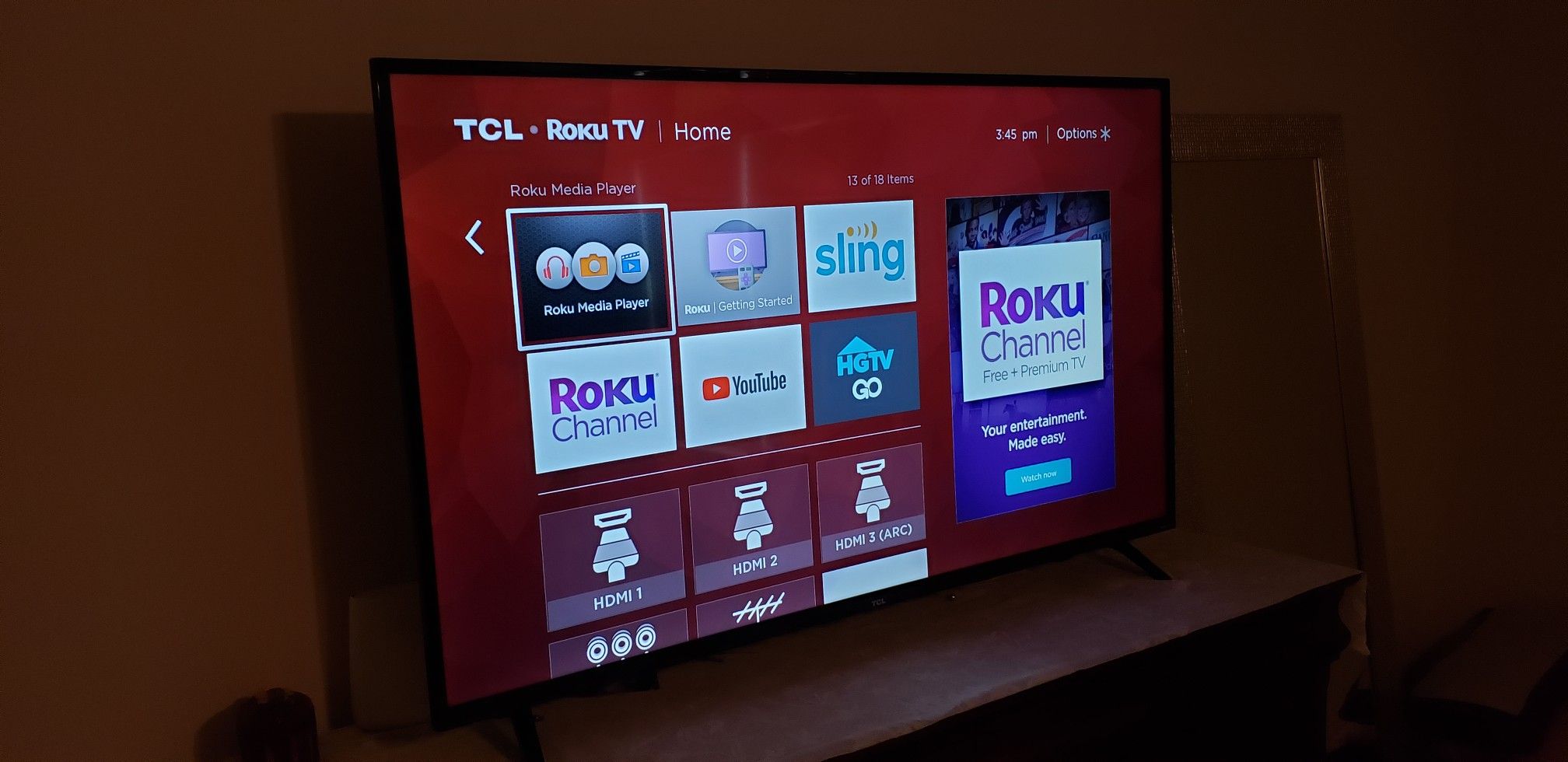 55 INCHES TCL ROKU TV